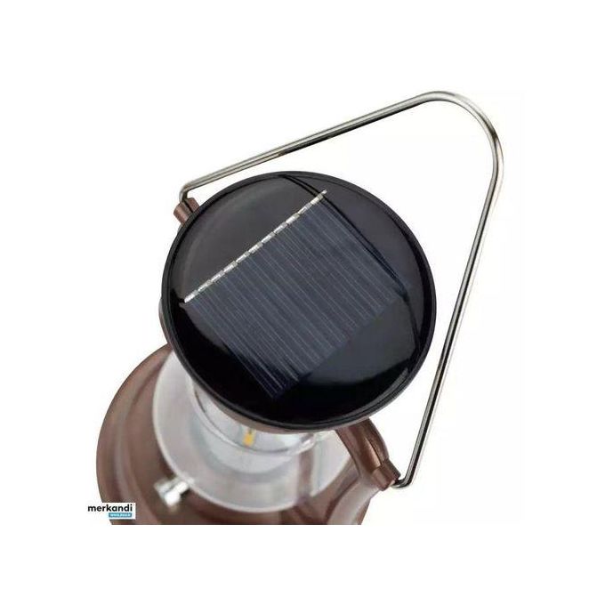 Retro Solar Latern Camping Light Rechargeable Solar Hand Crank DC Charging Hanging Lamp