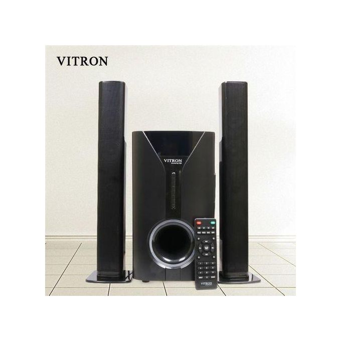 Vitron 2.1CH Soundbar with Tall Boy Speaker System – Deep Bass, Bluetooth, USB, FM, Home Theater Sound