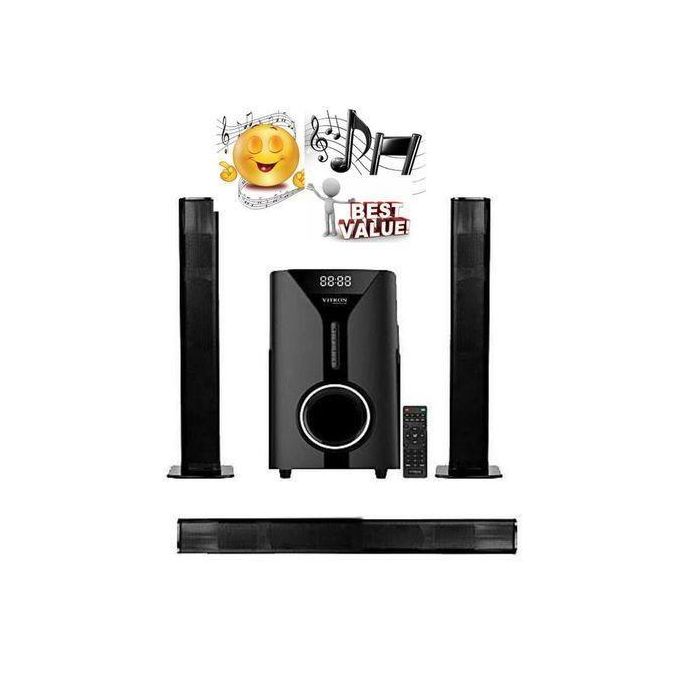 Vitron 2.1CH Soundbar with Tall Boy Speaker System – Deep Bass, Bluetooth, USB, FM, Home Theater Sound