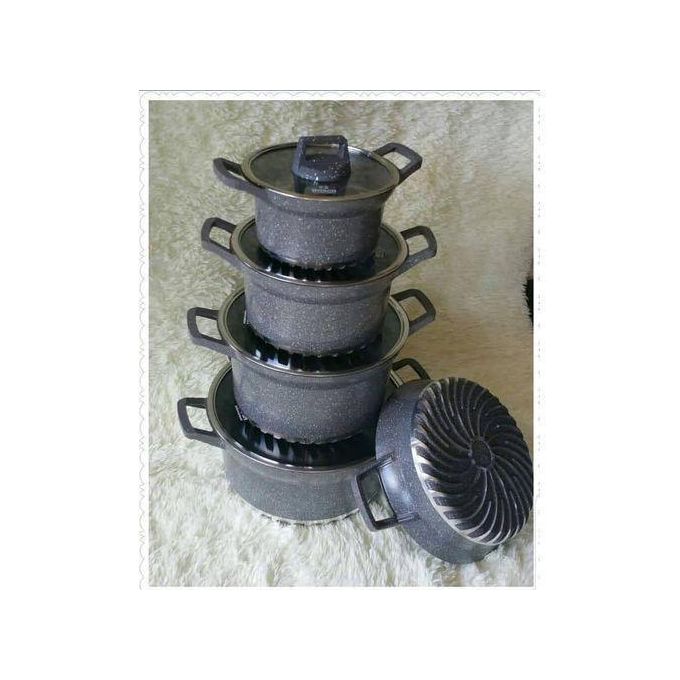 Bosch 10 Pcs Granite Non-Stick Cookware Set Pots/ Sufurias - Grey