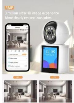 ICSEE 3MP WIFI CCTV CAMERA with AI visual Video calling camera with 2.8inch screen which enables you to be visible by person near camera 2 way visual communication, high quality video recording camera