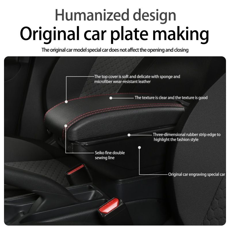 Nissan NV200 Armrest Box Car Handrest Storage Box Plastic Material Double Layer Extended With  Lights And USB Charging Function