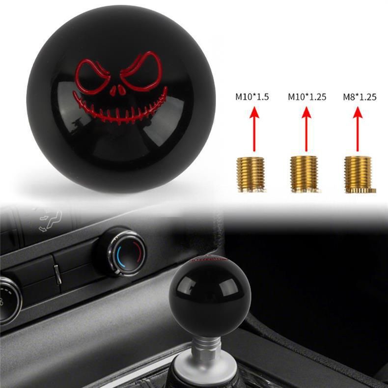 Universal Car Modification Black and White Smiley Face Sphere Shifter Knob Resin Manual Transmission Shift Lever Knob Gear Knob