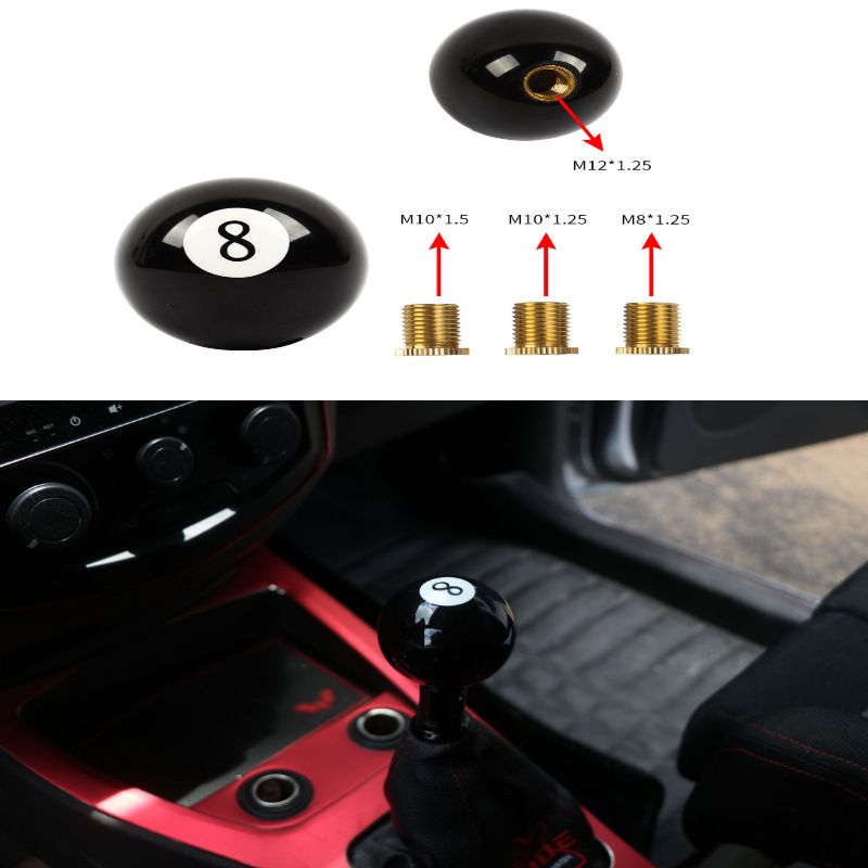 Custom Black 8-Ball Shaped Gear Knob for Cars