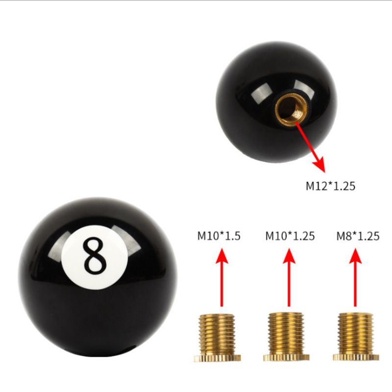 Custom Black 8-Ball Shaped Gear Knob for Cars