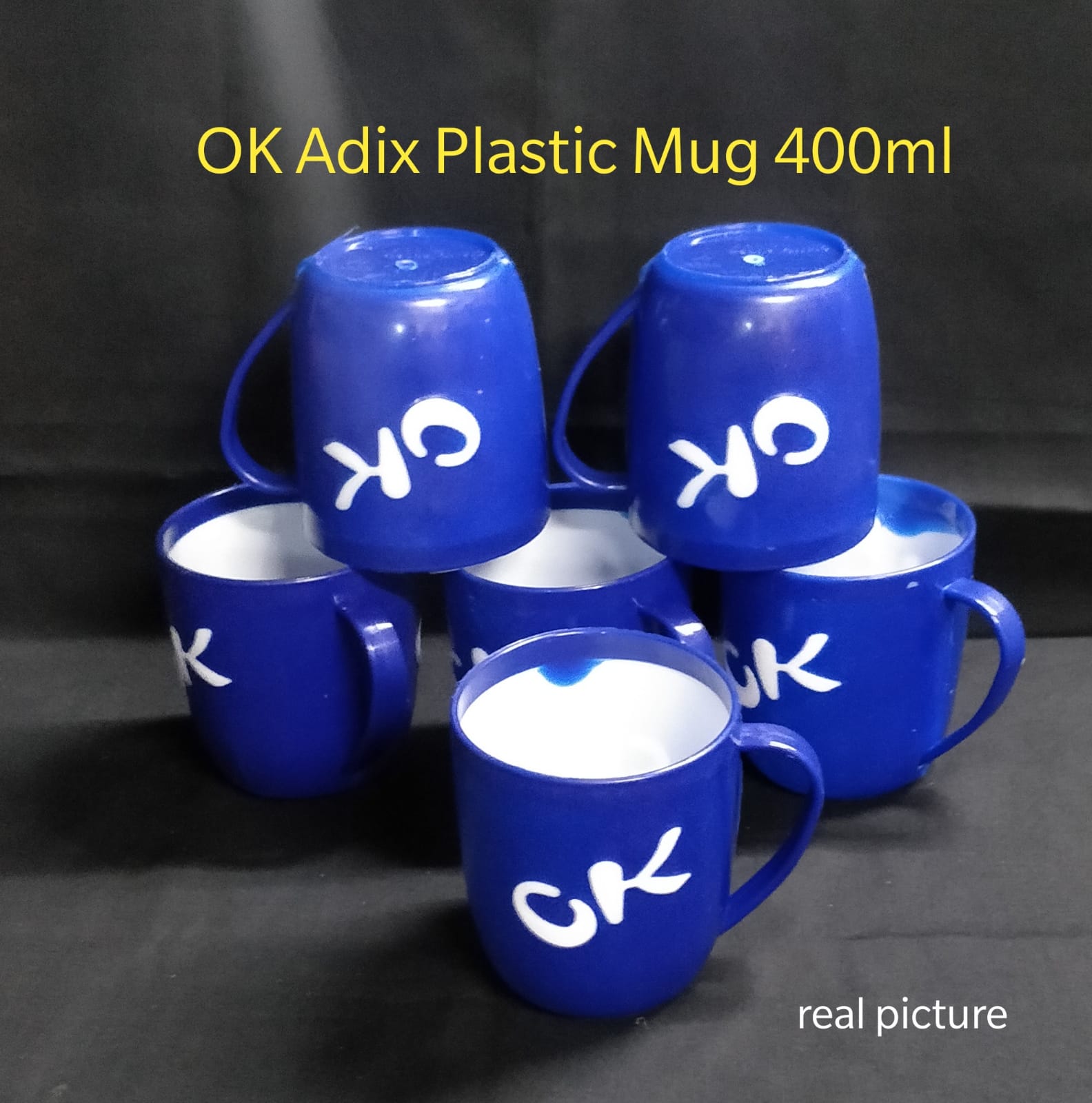 OK Adix Plastic Mugs 400ml 6pcs