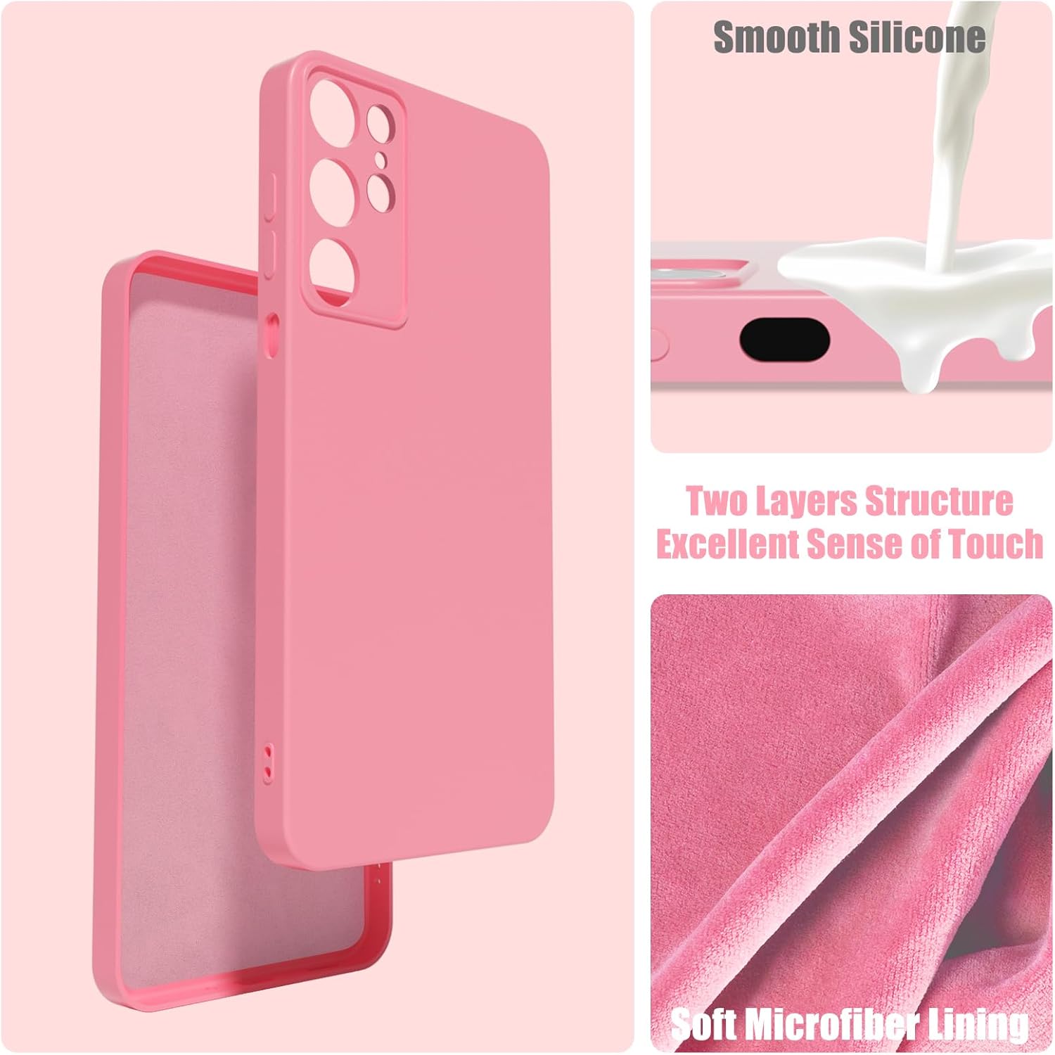 Samsung Galaxy S25 Ultra Case Silicone, for Galaxy S25 Case for Women Girls Girly, Soft Rubber Gel Anti-Scratch Microfiber Lining Phone Case for Samsung S25 Ultra