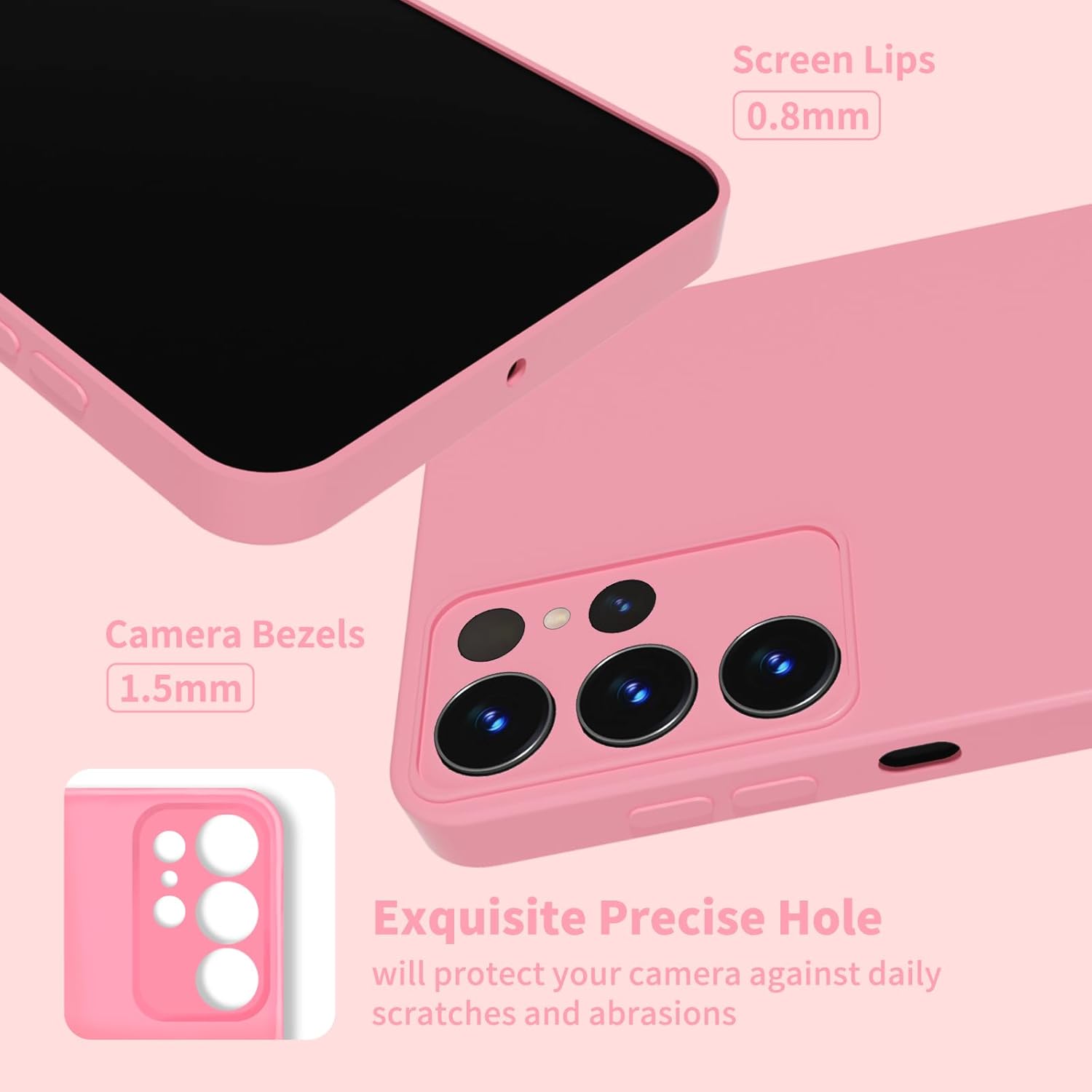 Samsung Galaxy S25 Ultra Case Silicone, for Galaxy S25 Case for Women Girls Girly, Soft Rubber Gel Anti-Scratch Microfiber Lining Phone Case for Samsung S25 Ultra