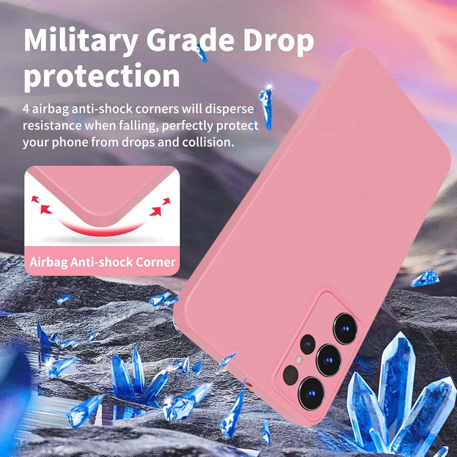 Samsung Galaxy S25 Ultra Case Silicone, for Galaxy S25 Case for Women Girls Girly, Soft Rubber Gel Anti-Scratch Microfiber Lining Phone Case for Samsung S25 Ultra