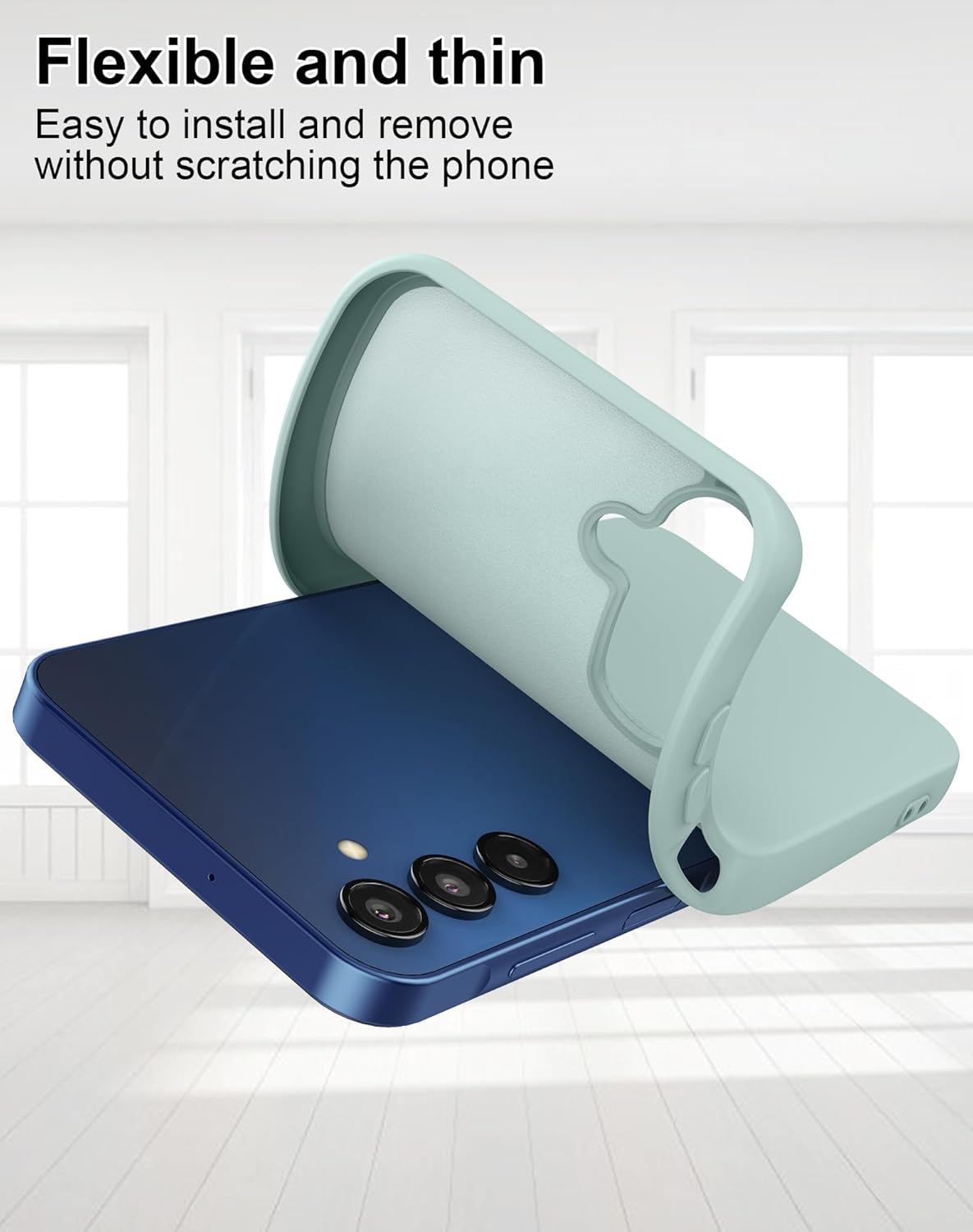 Silicone Case for Samsung Galaxy A15 5G, Liquid Gel Rubber Bumper Case with Soft Microfiber Lining Cushion Slim Hard Shell Shockproof Protective Cover for Samsung Galaxy A15 5G