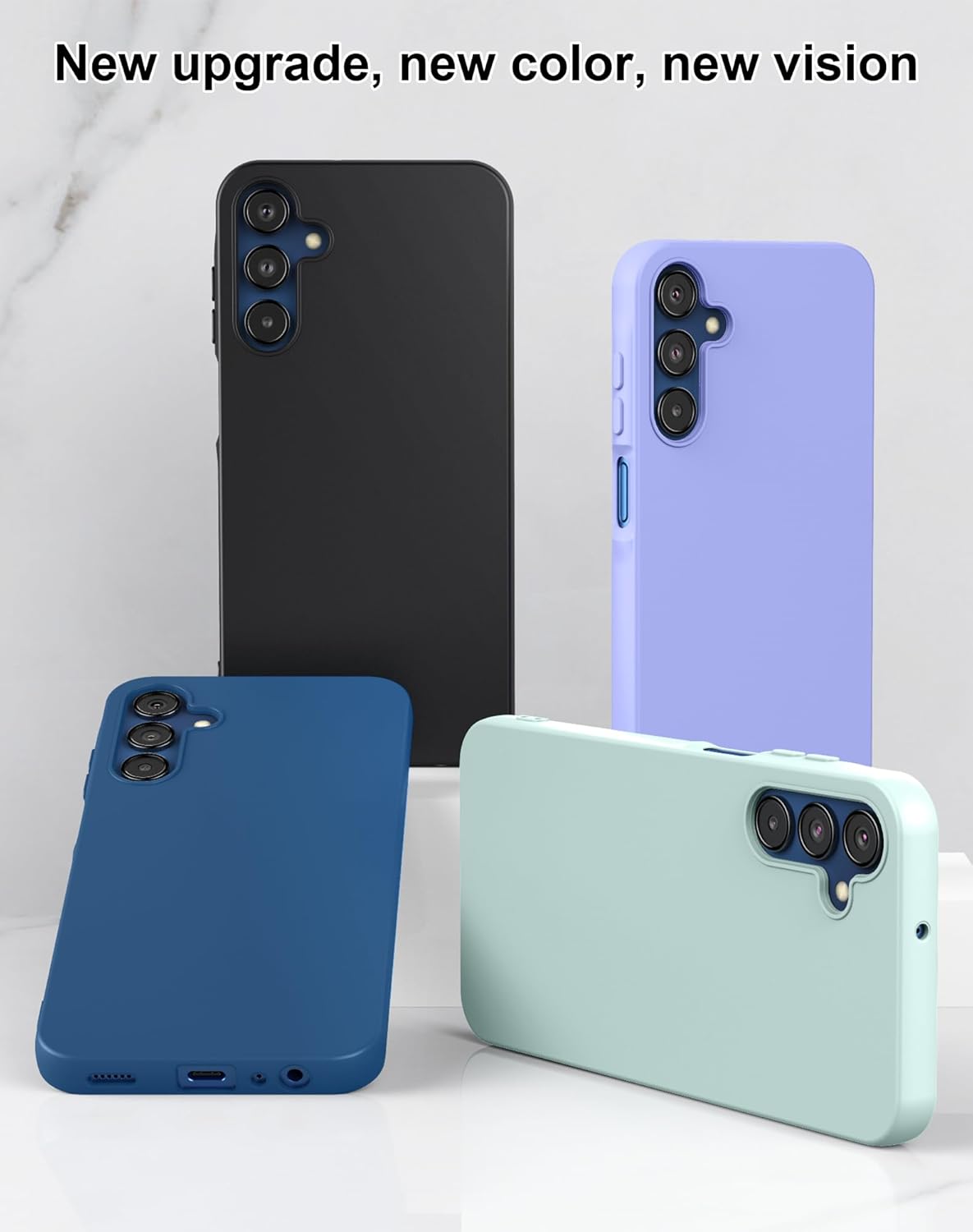Silicone Case for Samsung Galaxy A15 5G, Liquid Gel Rubber Bumper Case with Soft Microfiber Lining Cushion Slim Hard Shell Shockproof Protective Cover for Samsung Galaxy A15 5G