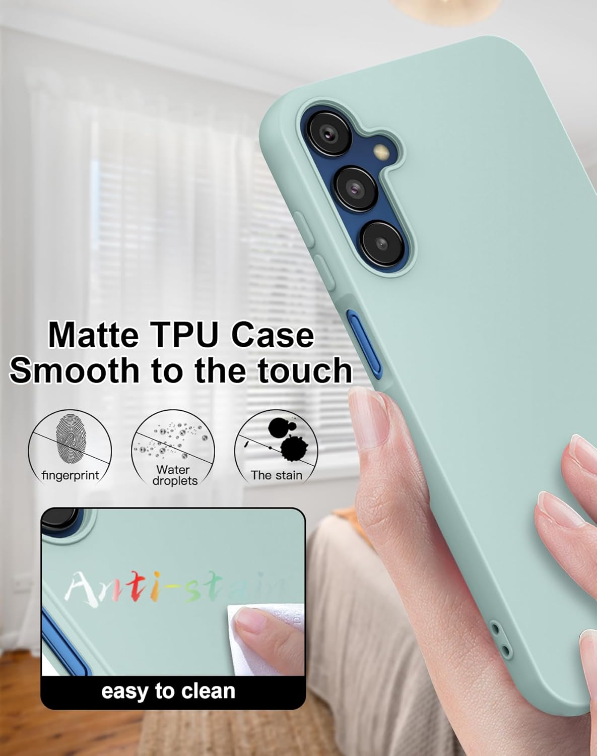 Silicone Case for Samsung Galaxy A15 5G, Liquid Gel Rubber Bumper Case with Soft Microfiber Lining Cushion Slim Hard Shell Shockproof Protective Cover for Samsung Galaxy A15 5G