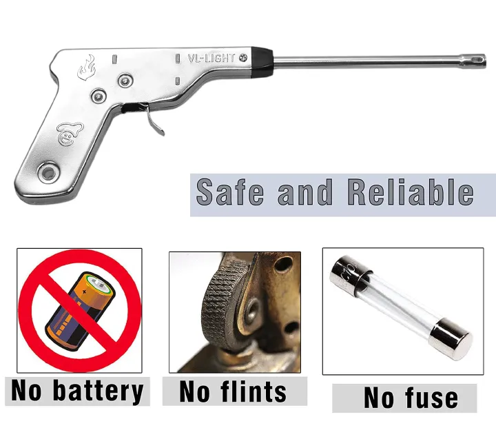 Metal Impulse Igniter Spark Gas Lighter, Long Lasting, Rust Proof, Unbreakable, Restaurants & Kitchen Use with Cardboard Package