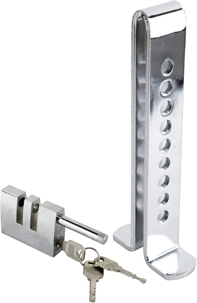 Auto Stainless Steel Pedal Lock - 8 Holes Brake Clutch Anti-Theft Device for Cars and Vehicles - Security Tool With 3 Keys