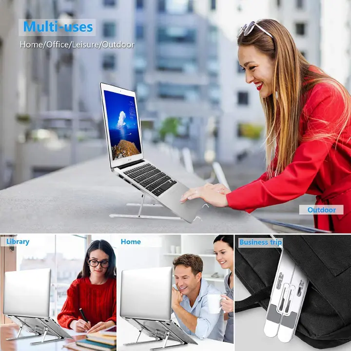 Portable Laptop Stand/Bracket Laptop Stand/Angle Adjustable Height Laptop Mount/Suitable for All Laptops and Tablets (Aluminum)