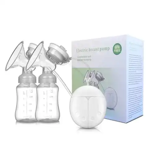 Breast Pump, Electric Breastfeeding Pump 2 Modes 9 Levels Dual Rechargeable Nursing Double Breast Milk Pump for Mom's Breastfeeding