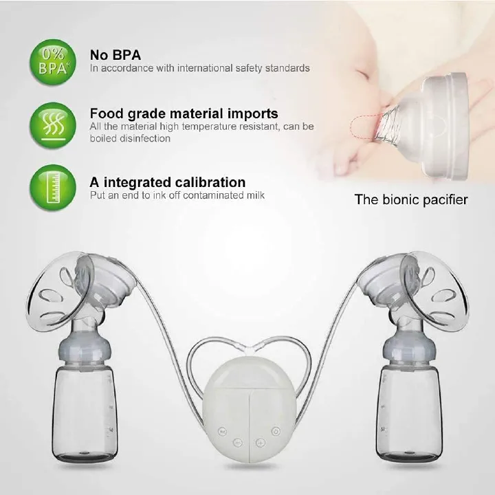 Breast Pump, Electric Breastfeeding Pump 2 Modes 9 Levels Dual Rechargeable Nursing Double Breast Milk Pump for Mom's Breastfeeding