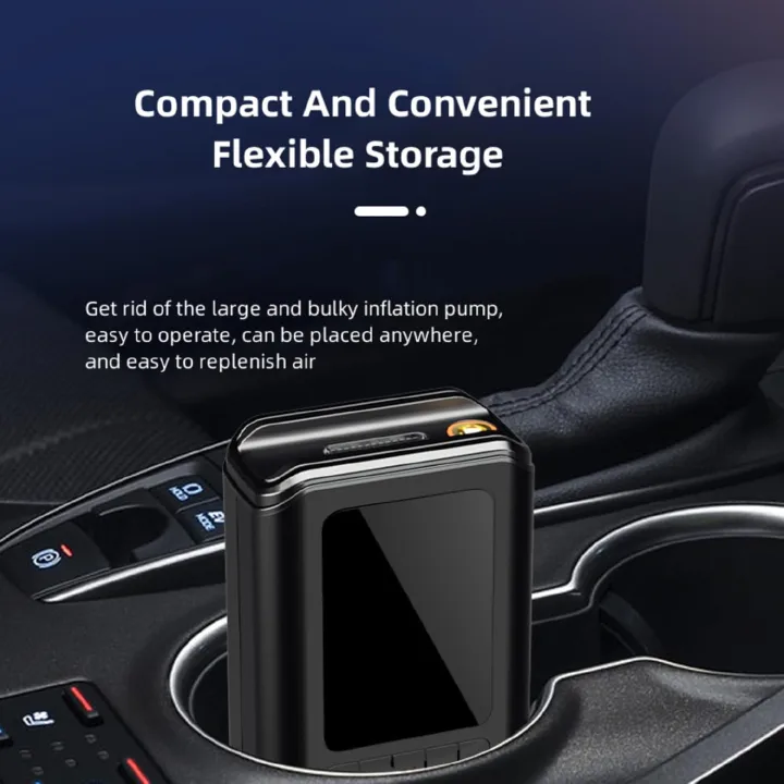 Portable Electric Air Compressor, 130 PSI Tire Inflator with Digital Pressure Detection for Car Bike Scooter Ball