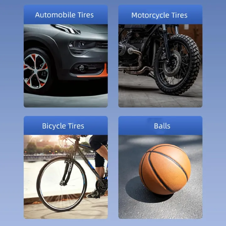 Portable Electric Air Compressor, 130 PSI Tire Inflator with Digital Pressure Detection for Car Bike Scooter Ball