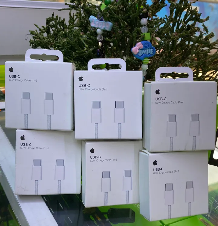 High-Speed USB C Power Adapter Cable - 1m, 60W Type C Charger Cable for Phone 15 14 13 12 Promax, 60W USB-C Charge Cable Apple USB-C / USB-C Cable in Braided Nylon 60W - 1M