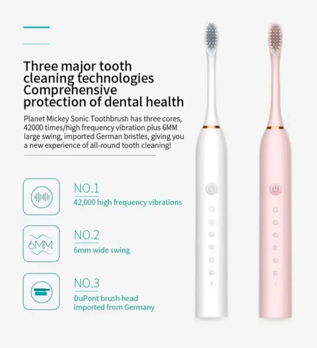 Rechargeable Toothbrushes with Case, Rechargeable Electric Toothbrush | Electric Toothbrush for Adults - Rechargeable, Lasts 180 Days, Deep Cleaning, with 3 Brush heads