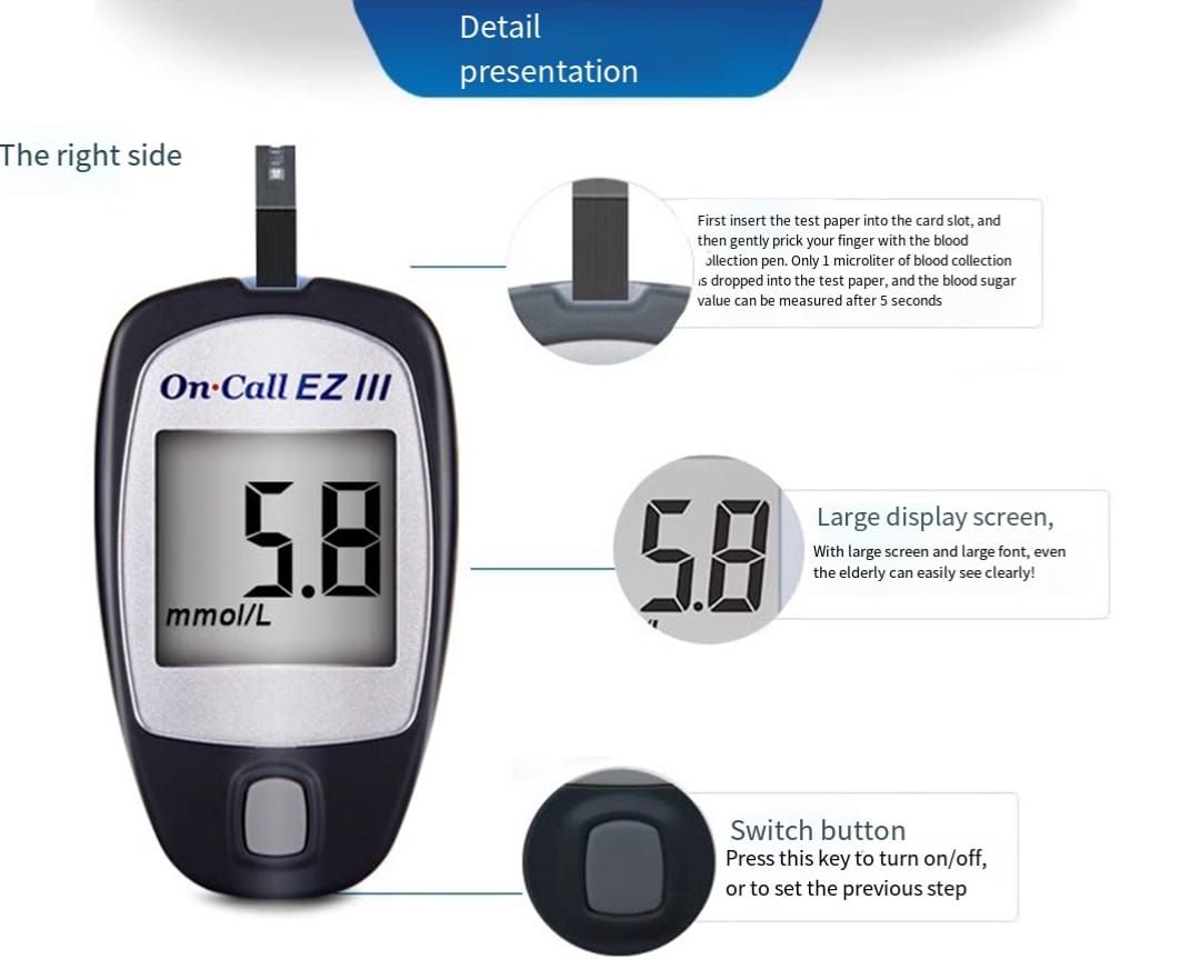 On Call Glucometer Kit without Strips | Blood Glucose Test Kit | Easy & Accurate Sugar Monitoring Kit