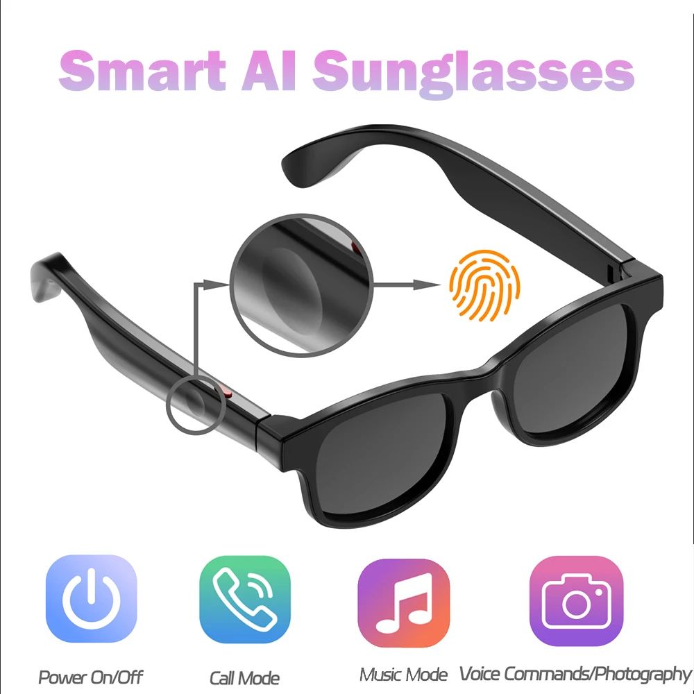 Smart Glasses Bluetooth Call Smart Sunglasses Outdoor Travel Runing Fishing Cycling Smart Sunglasses for Men Women
