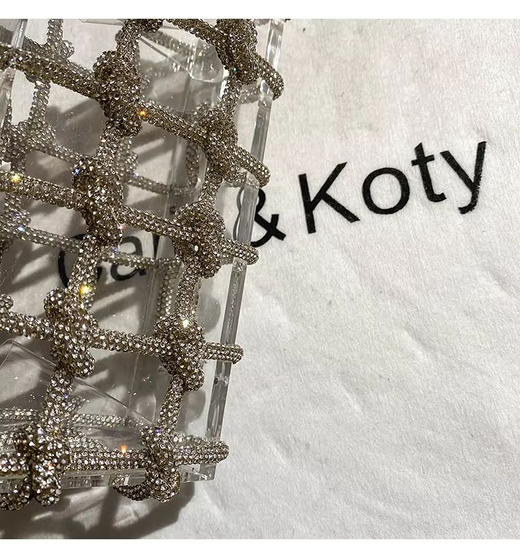 Luxury Glitter Knotted Rope Acrylic Box Women Handbag Rhinestones Diamond Evening Bag Wedding Party Clutch Purse Shoulder Bag