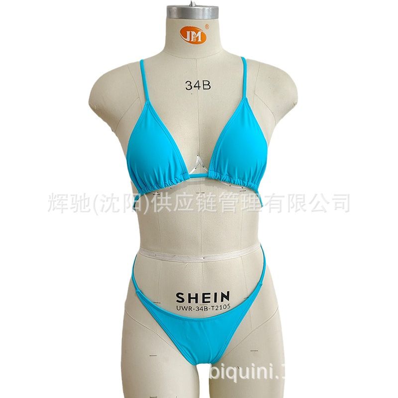 Ladies' European and American style sexy one-piece swimsuit, women's pure color bikini