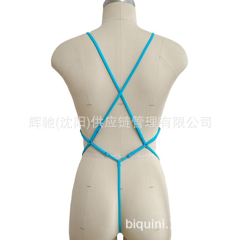 Ladies' European and American style sexy one-piece swimsuit, women's pure color bikini