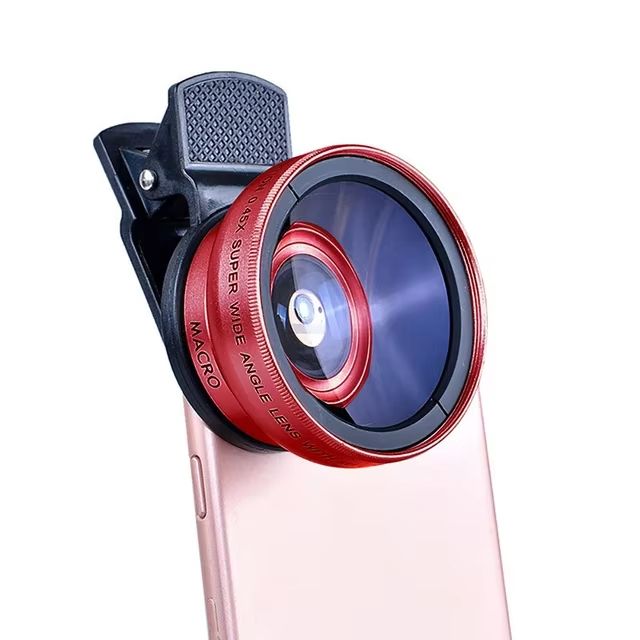 2 IN 1 Lens Universal Clip 37mm Mobile Phone Lens 0.45x 49uv Super Wide-Angle Macro HD Professional For All Smartphones