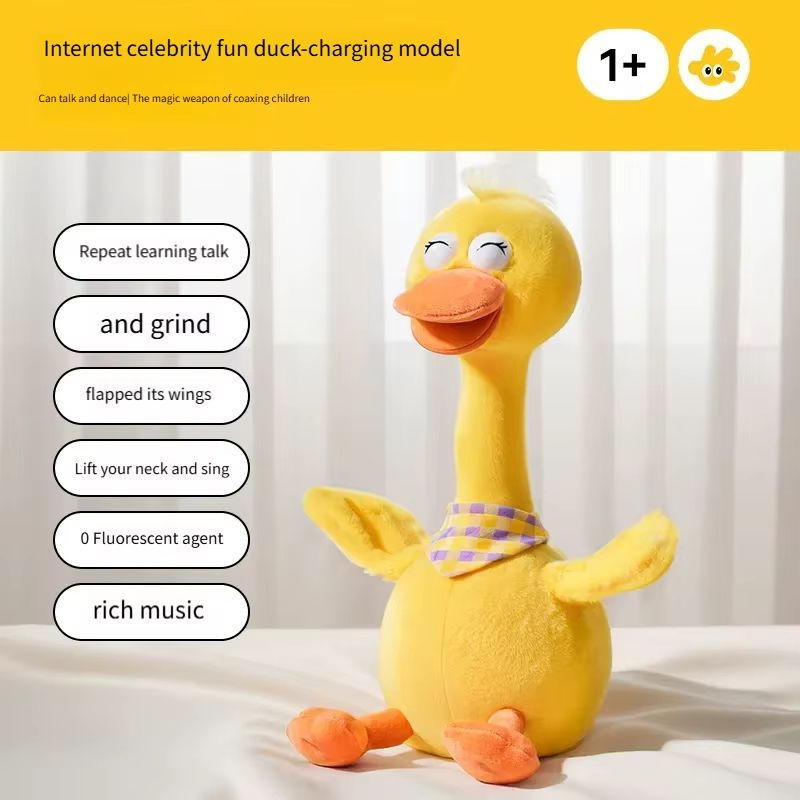 Dancing Duck Electric Duck Plush Toy Singing English Version Dancing Talking Duck What You Say Interactive