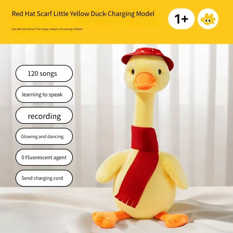 Dancing Duck Electric Duck Plush Toy Singing English Version Dancing Talking Duck What You Say Interactive