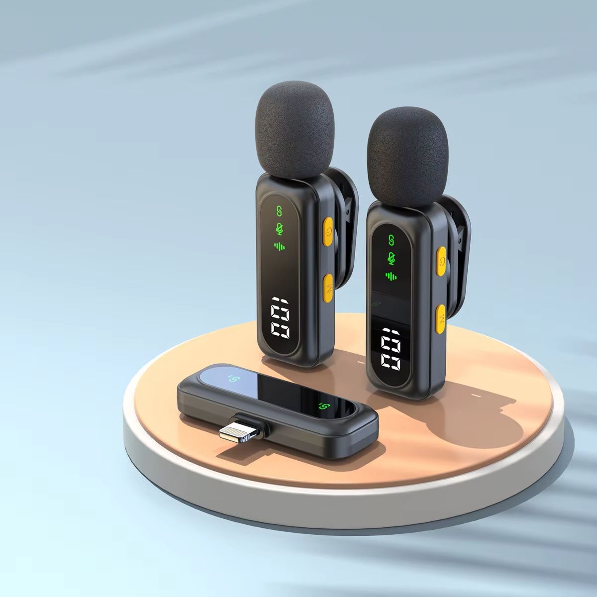 Professional Wireless Lavalier Microphone System with Intelligent Noise Cancellation Lapel Mic For Vlog&Interviews&Conferences