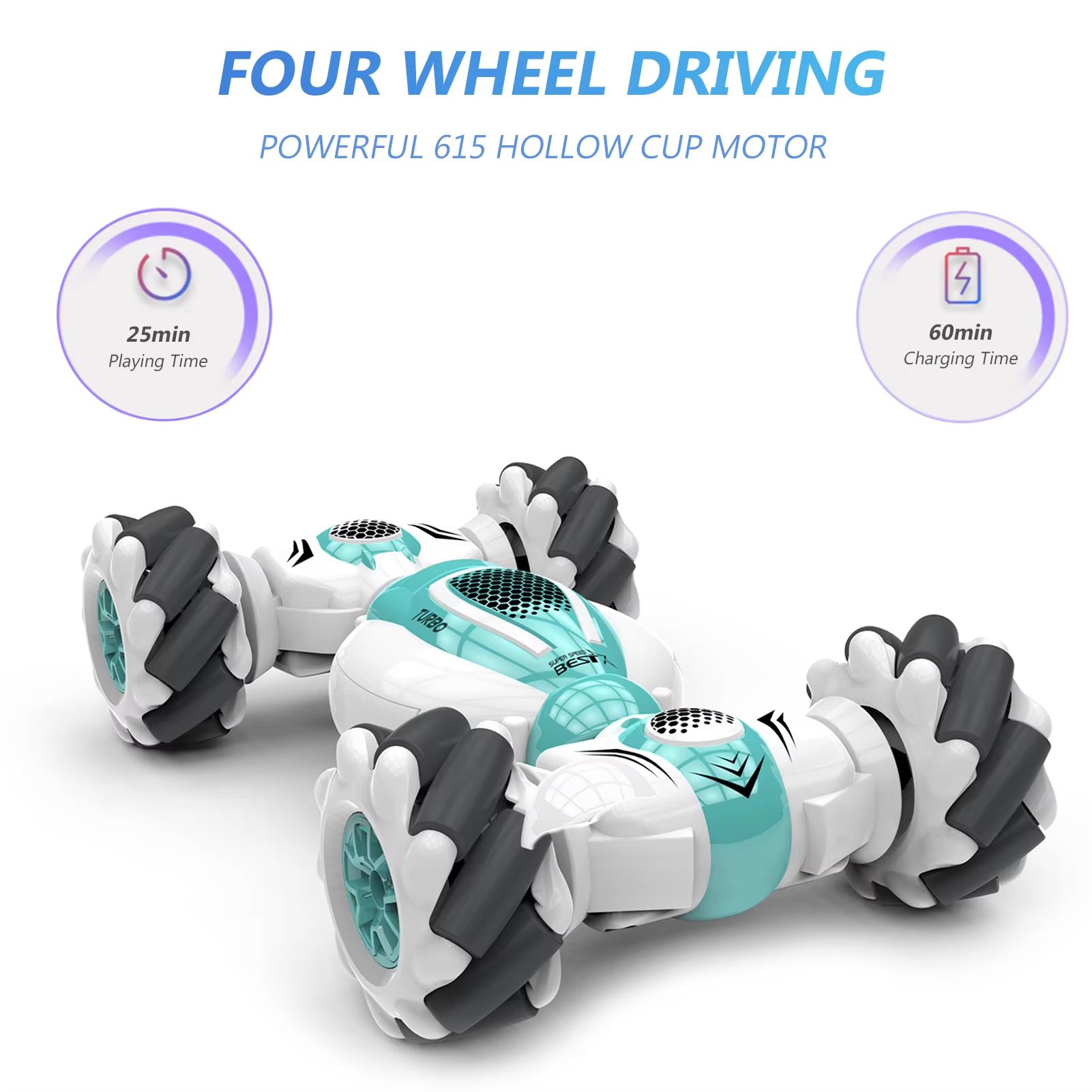 S-012 RC Stunt Car Remote Control Watch Gesture Sensor Electric Toy RC Drift Car 2.4GHz 4WD Rotation Gift for Kids Boys Birthday