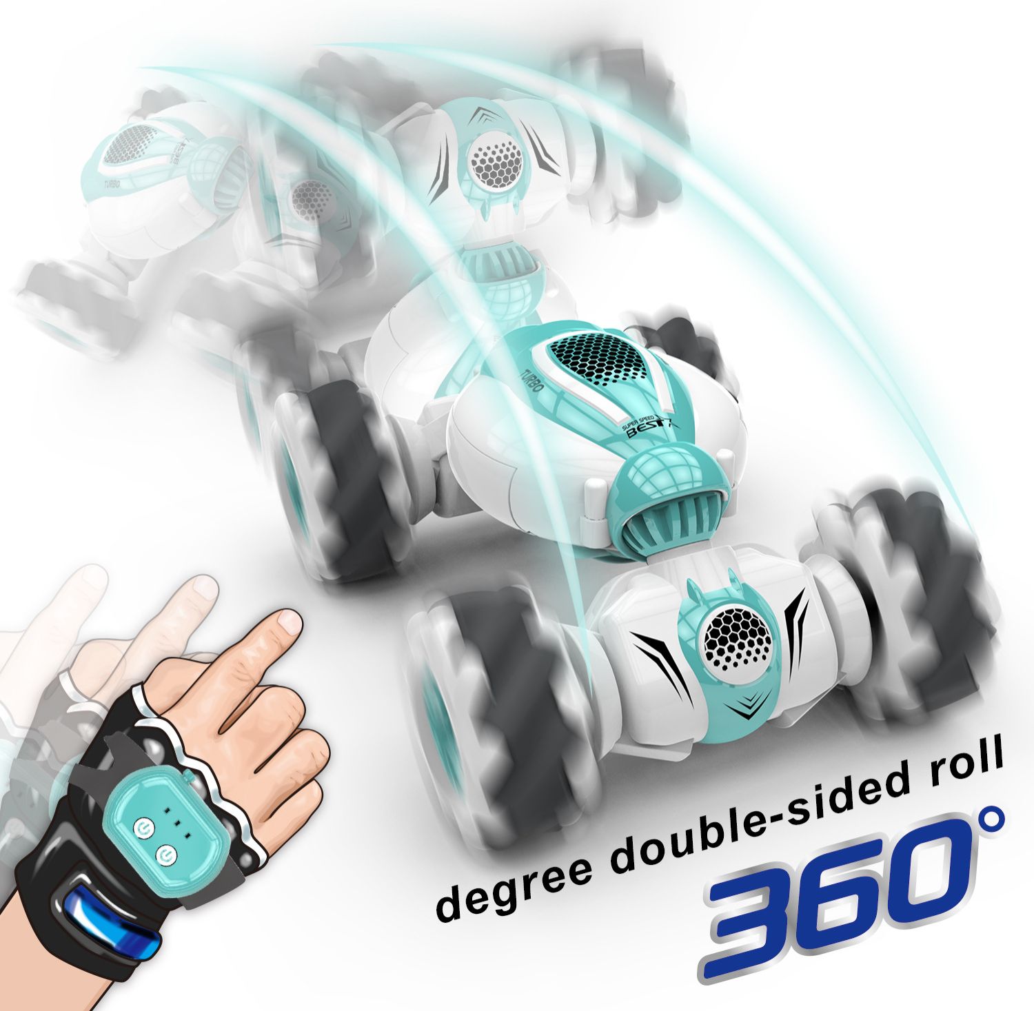 S-012 RC Stunt Car Remote Control Watch Gesture Sensor Electric Toy RC Drift Car 2.4GHz 4WD Rotation Gift for Kids Boys Birthday