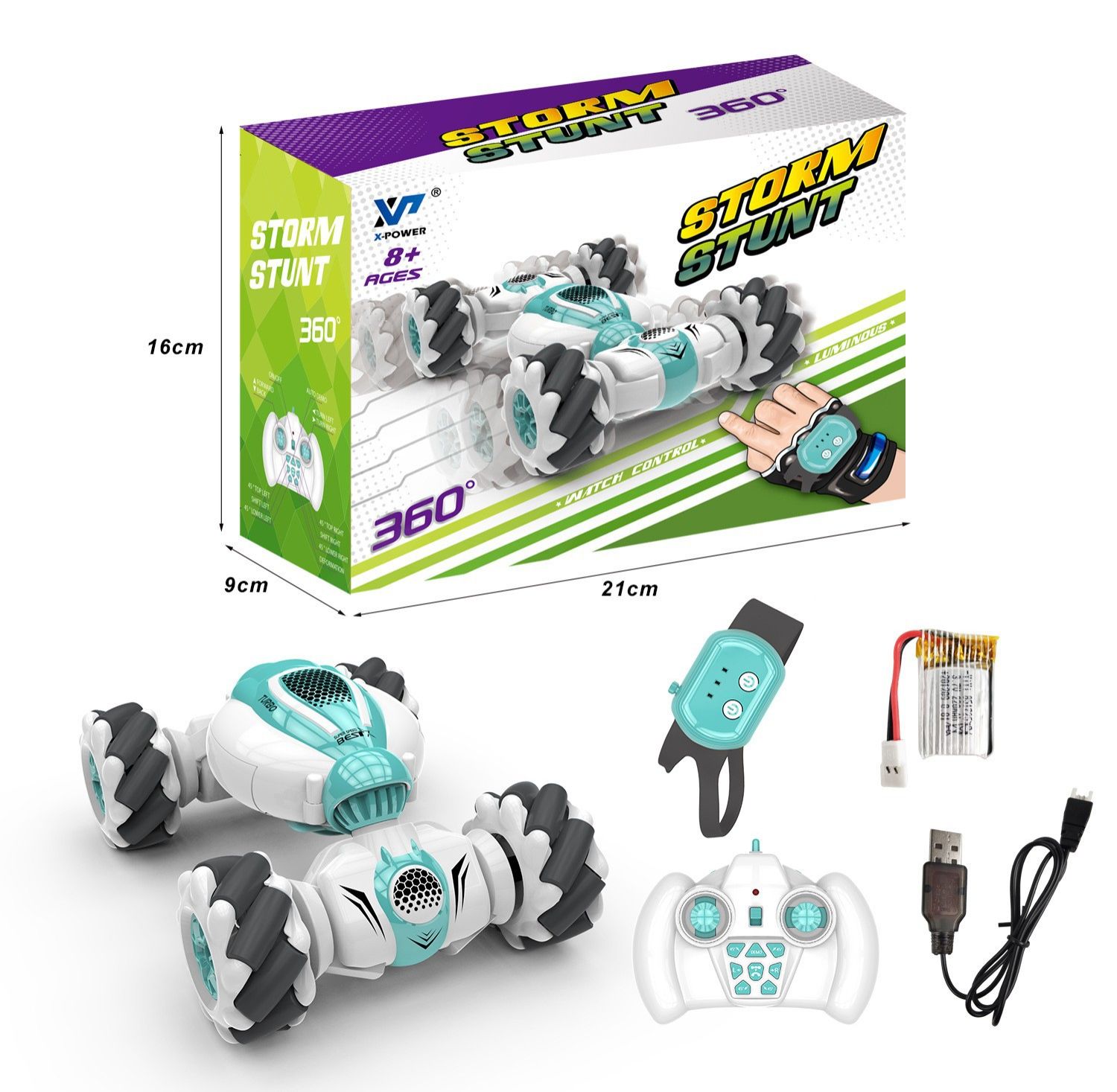 S-012 RC Stunt Car Remote Control Watch Gesture Sensor Electric Toy RC Drift Car 2.4GHz 4WD Rotation Gift for Kids Boys Birthday