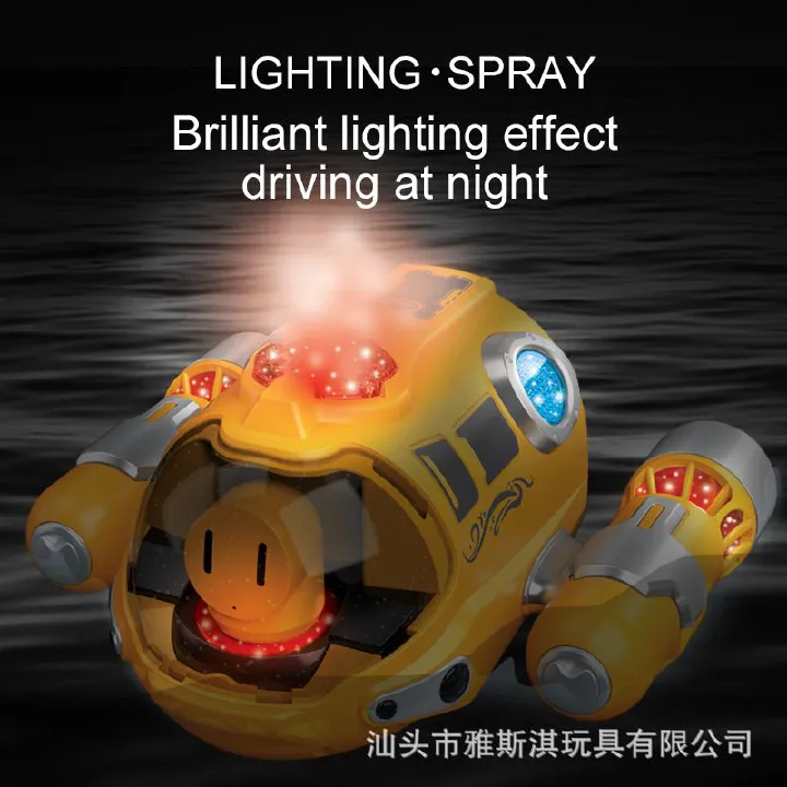 Children's toys 2.4G remote spray motorboat summer water toys remote control boat outdoor indoor water play double helix toy boat