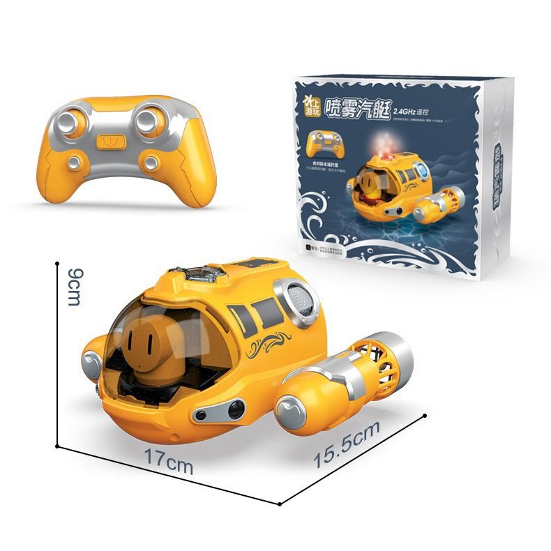 Children's toys 2.4G remote spray motorboat summer water toys remote control boat outdoor indoor water play double helix toy boat