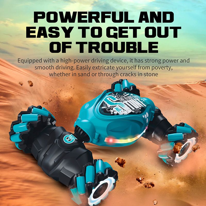 New remote-controlled stunt car with gesture sensing, twist-changing lights, music, stunts, climbing, drifting, and RC remote control toy car
