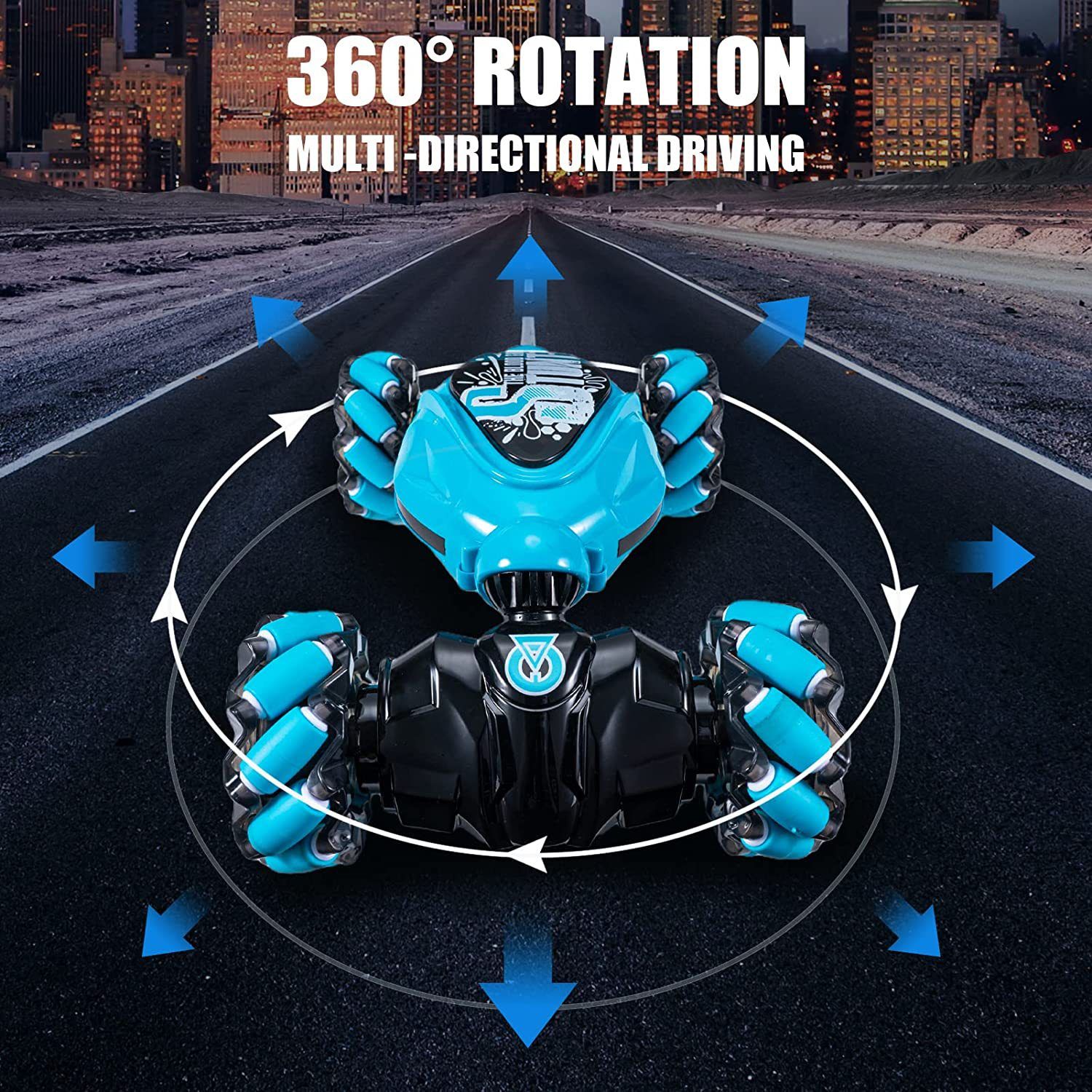 New remote-controlled stunt car with gesture sensing, twist-changing lights, music, stunts, climbing, drifting, and RC remote control toy car