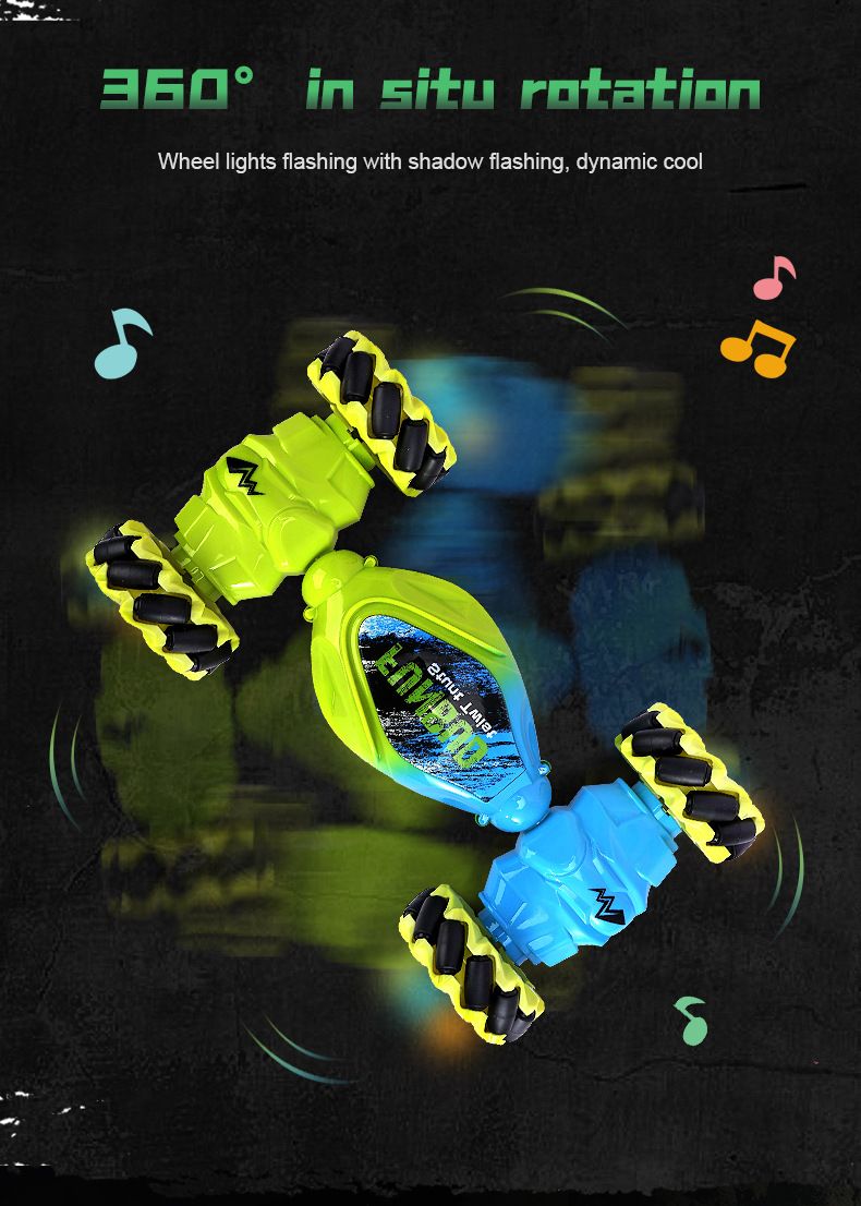 New remote-controlled stunt car with gesture sensing, twist-changing lights, music, stunts, climbing, drifting, and RC remote control toy car