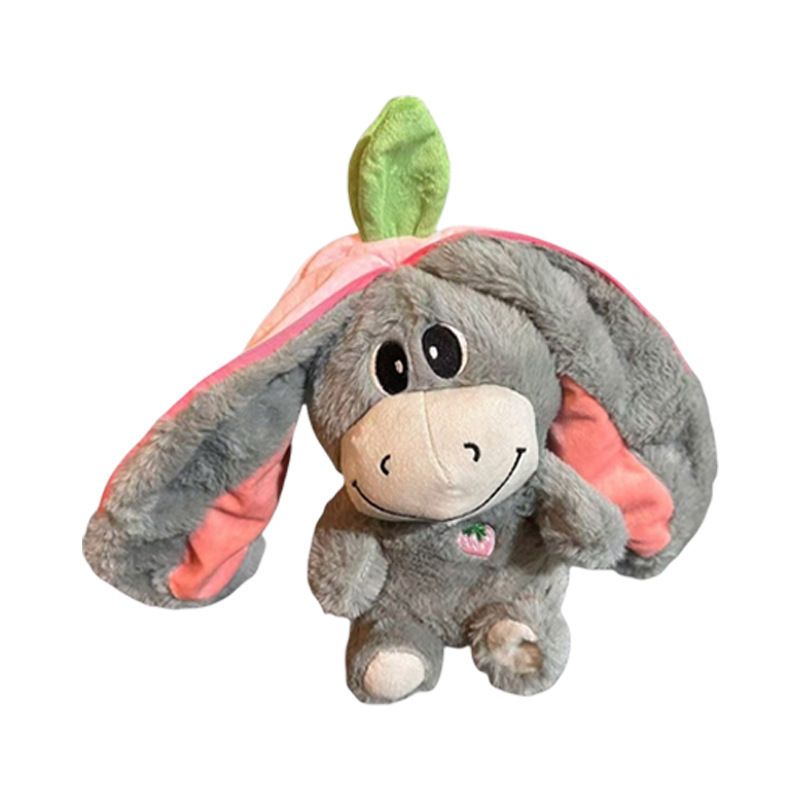 Toy breathing avocado strawberry donkey plush doll children's music doll figurine toy