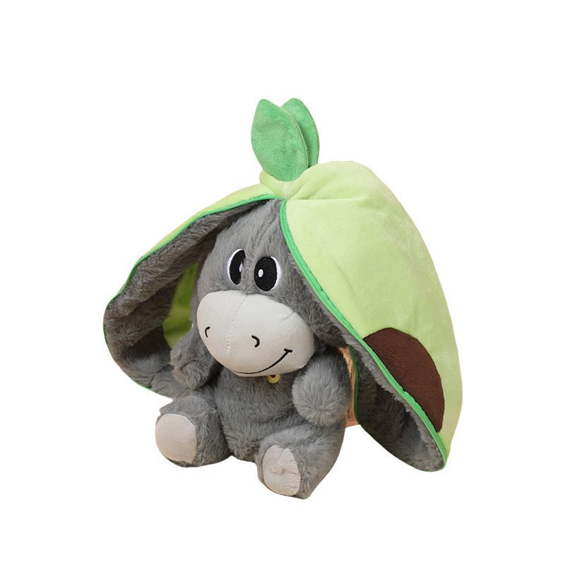 Toy breathing avocado strawberry donkey plush doll children's music doll figurine toy