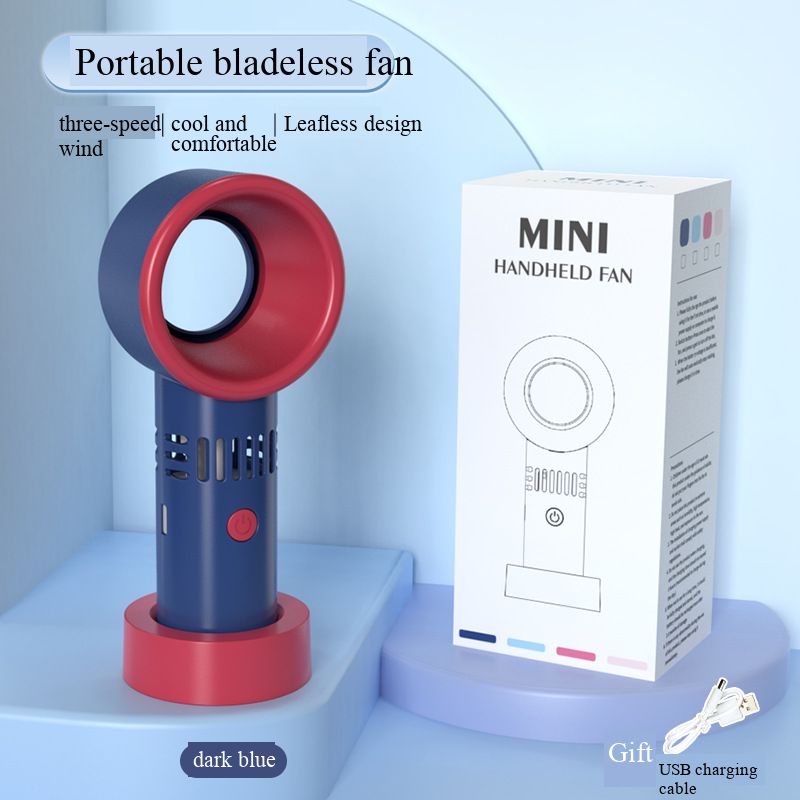Handheld fan, bladeless fan, mini high-speed handheld USB charging portable desktop small fan, creative gift
