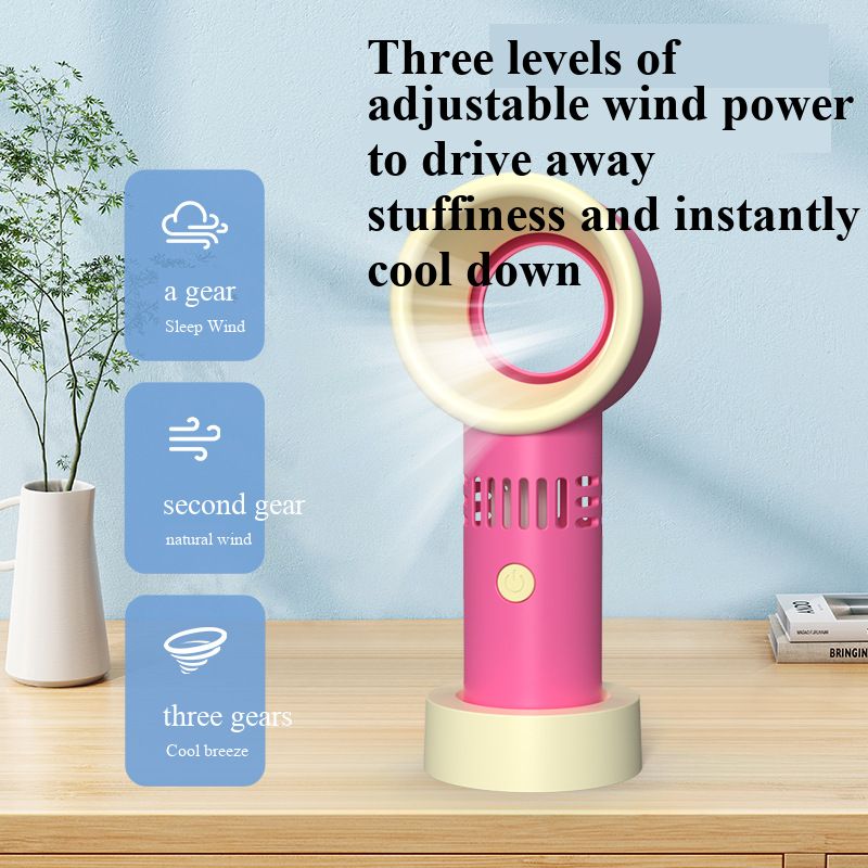Handheld fan, bladeless fan, mini high-speed handheld USB charging portable desktop small fan, creative gift