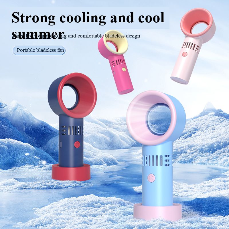 Handheld fan, bladeless fan, mini high-speed handheld USB charging portable desktop small fan, creative gift