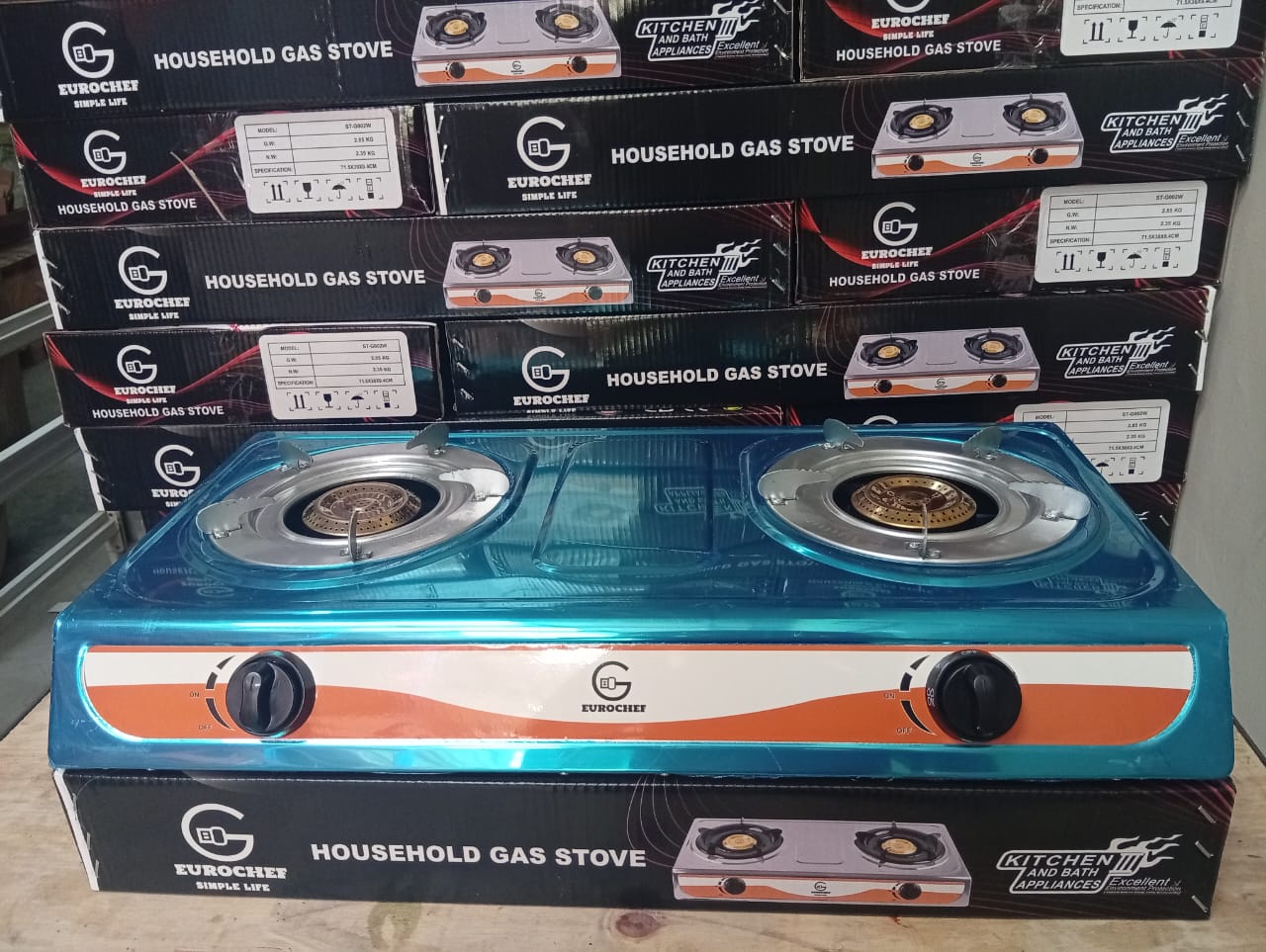 Eurochef 2 burner stainless steel table top cooker