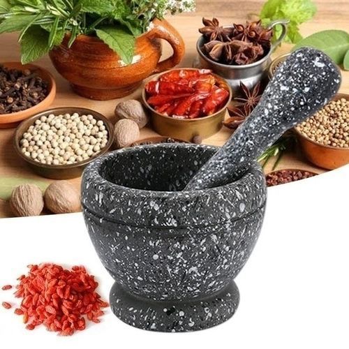 ON STOCK🎀Mortar & Pestle Crusher Polished Granite🎀Honed & Polished Granite. Grind, crush, pound spices and herbs with the Solid Granite Pestle and Mortar Set  is perfect for grinding and crushing he