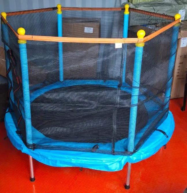 4 ft Kids Trampoline with Safety Net Plus Basketball, Hoop and Soft Pit Balls